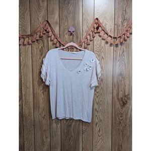 Jane and Delancey Embellished Ruffle Top